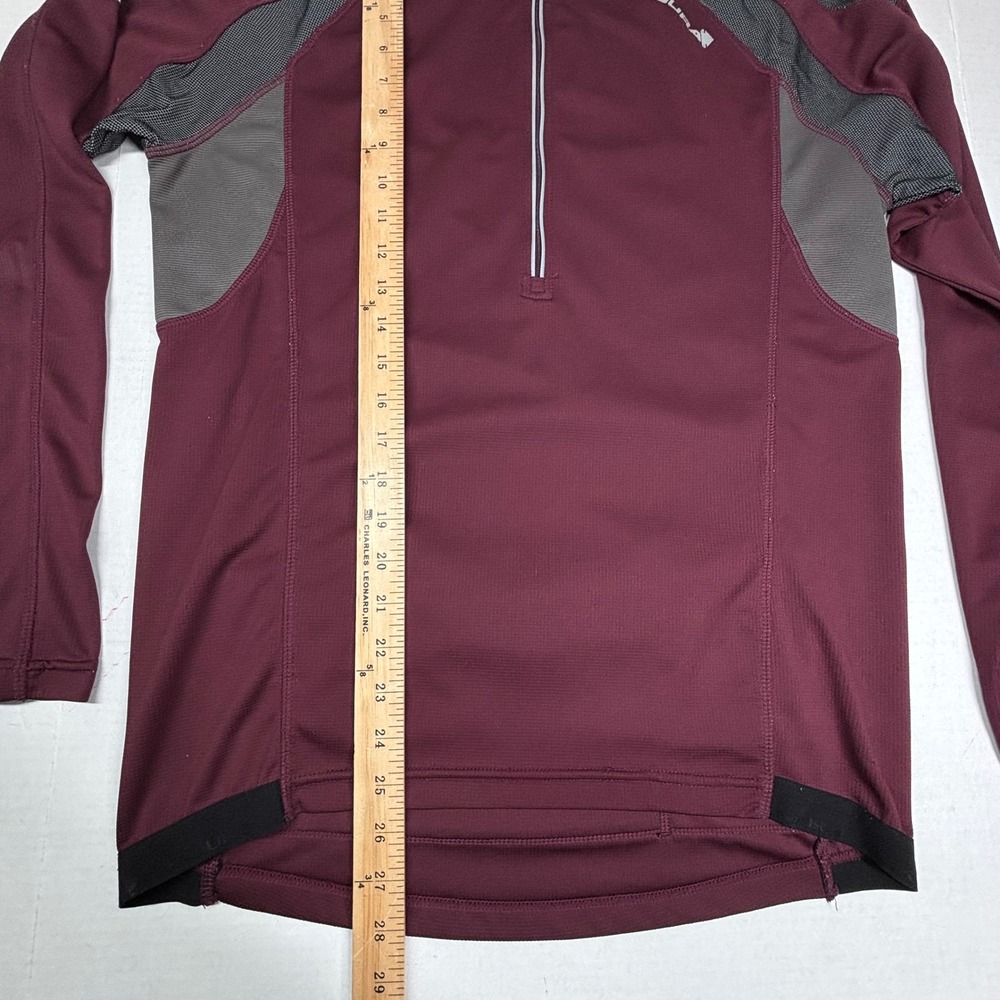 Endura Mens Hummvee‎ Long Sleeve Cycling Jersey 1/4 Zip Shirt Large Burgundy GUC - Picture 4 of 8